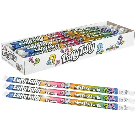 Wonka Laffy Taffy Rope, Mystery Swirl, 0.81-Ounce Packages (Pack of 96)