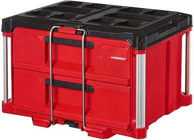 For Milwaukee 48-22-8442 PACKOUT 2 Drawer Durable Tool Box w 50lbs Capacity Length 16.3 in Width 22.2 in Height 14.3 in