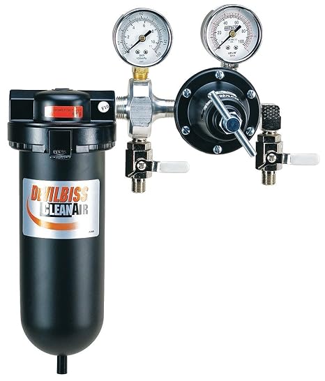 DeVilbiss Air Filter with Regulator - Model# HFRL-508, 1/2" NPT