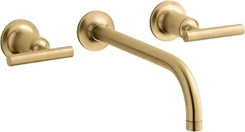 KOHLER Purist Wall-mount Bathroom Sink Faucet Trim With 9-in, 90-degree Angle Spout And Lever Handles, Requires Valve
