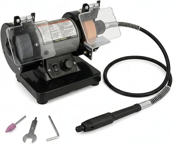 TruePower 3" Mini Bench Grinder Polisher with Long Flexible Shaft