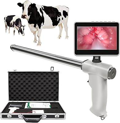 Artificial Insemination Gun Instrument, Cow Visual Endoscope Sperm AI Gun Artificial Device Deferens Veterinary Breeding Kit with Rotatable Screen