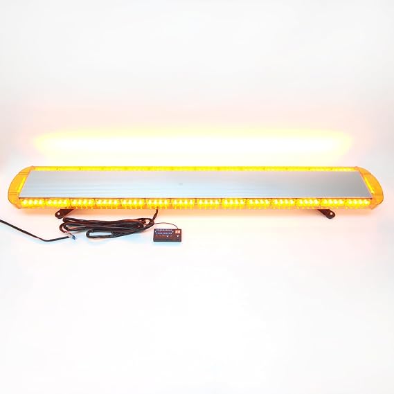 CFLMYYXGS 12V-24V 26 Strobe Patterns Emergency Warning Amber LED Light bar Wrecker Beacon Vehicles Security Law Snowplow Tow Trucks Crane Flashing Lights (63" 120 LED)