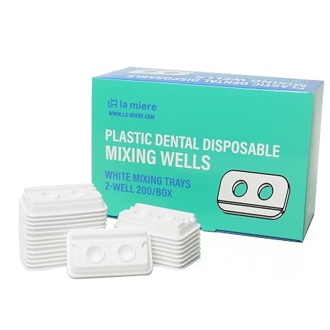 200PCS White 2 Hole Dental Mixing Wells PMU Ink Tray Pigment Cups