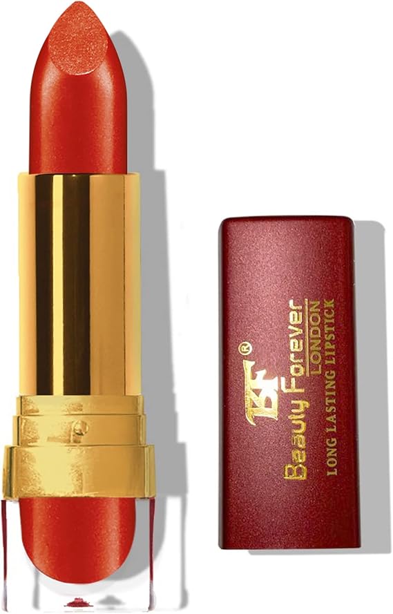 Beauty Forever Cream Lipstick, Glossy & Moisturising Lip Formula, Vitamin C & E Enriched, Hydrating Feature, High Impact Lip Colour, Available In 24 Shades (Orange (LL101))