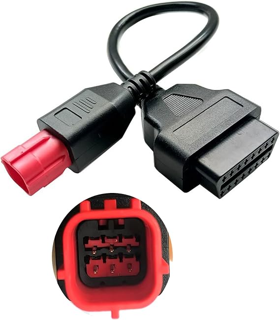 OBD 6pin Motorrad Motorbike Euro5 Euro6 OBD Adapter OBD2 Connector Cable for Yamaha Guzzi Kawasaki Suzuki Motorcycle