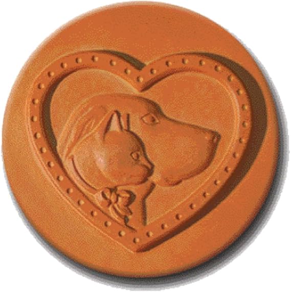 2" Round Cookie Stamp with Handle & Recipe Booklet-Dog & CAT in Heart