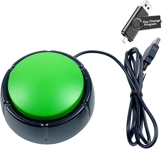 Programming USB Macro Keyboard, One Handed Enter Key Major Policy Decision Button, Default Enter Key, Control Keyboard for Game PC Switch Lottery Answer, USB Flash Drive With Change Program(Green)