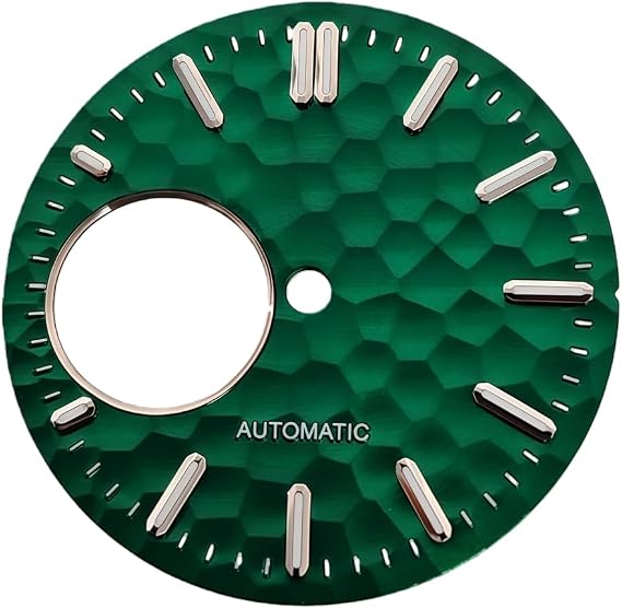 28.5mm Hammered Open Heart Watch Dial, a Luminous Watch Face 3h Crown Mod for Seiko NH38 Movement