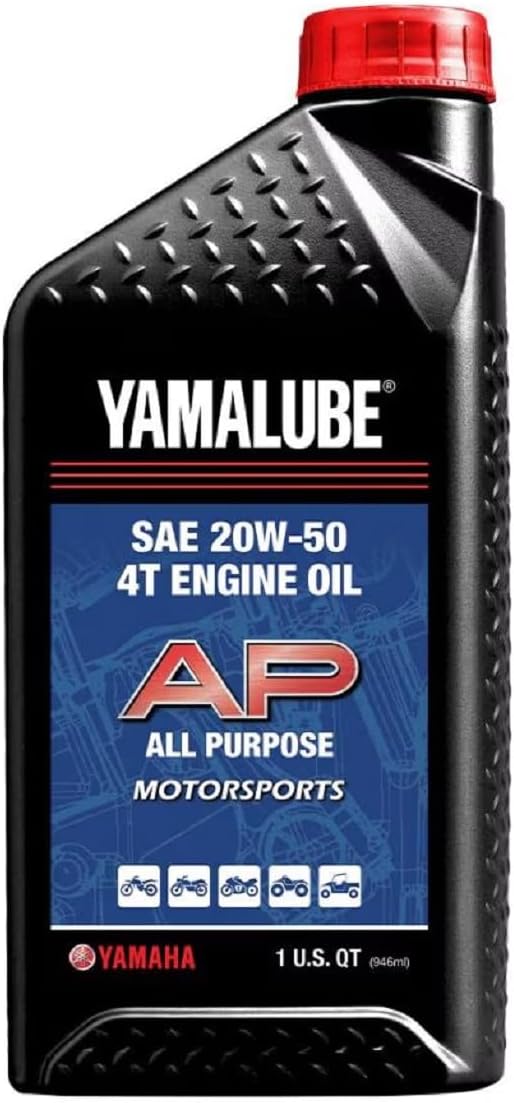 Yamaha Original OEM Yamalube LUB-20W50-AP-12 All Purpose Performance 4-Stroke Engine Oil Yamalube OEM - 1 Quart