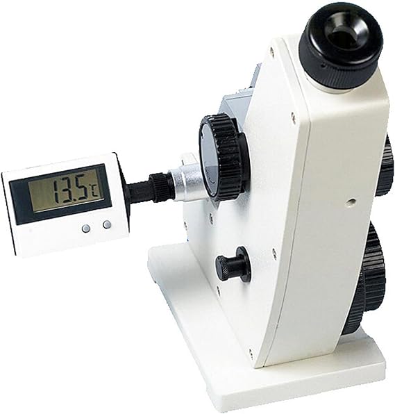Digital Abe Refractometer, Monocular Abbe Refractometer with Adjustable Sharpness, Visual Alignment and Optical Proportional Readings, Fast and Accurate, for Sugar, Beverage, Petroleum