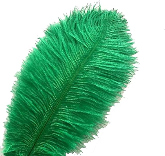 CENFRY 10pcs Ostrich Feathers 10-12inch Plumes for Wedding Centerpieces Home Decoration (deep Green)