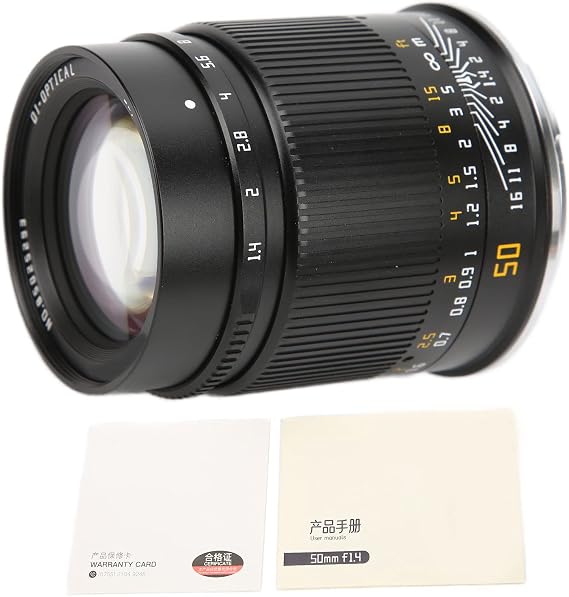 Pilipane50mm F1 4 ASPH Camera Lens, Full Fame Large Aperture Manual Centre Mirrorless Camera Lens, ASPH Camera Lens High Resolution Full Frame Lens for SL Series