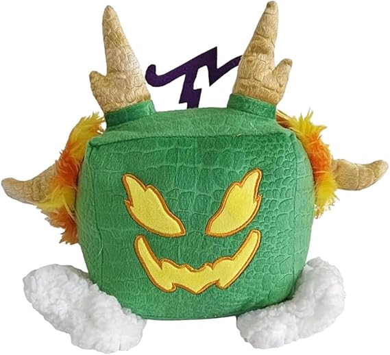 5.9" Block Fruit Series Plush Toy, Cartoon Adventure Game Surrounding Plush, Leopard Pattern Stun Fruit Box Pillow, Super Soft Chubby Fire Devil Square Hug Cushion, Anime Plush Christmas Gift