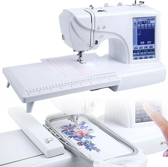 Automatic Sewing Embroidery Machine, with 4"" X 9.2"" Embroidery Area and LCD Touch Screen,158 Built-in Designs 210 Built-in Letters and 30 Pattern Borders