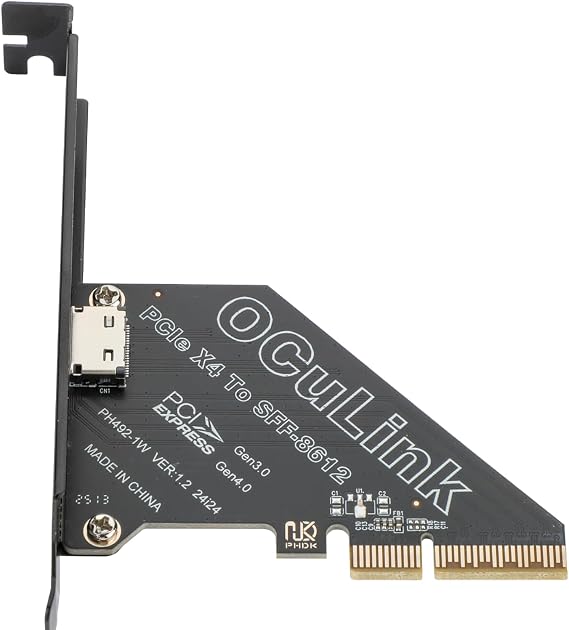 PCIe 4.0 x4 64Gbps Compatible with OCuLink SFF-8612 SFF-8611 External GPU eGPU Riser Card for Mini PC