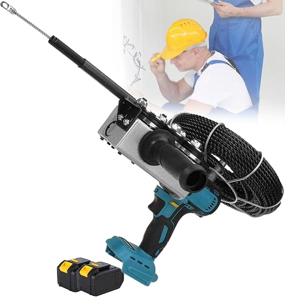 Electrician Threading Machine Wall Threading Wire Machine Automatic Fish Tape Tool with 2 Batterys, for Construction Hydropower Network Communication