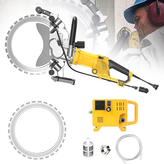 Electric Concrete Ring Saw,5000W/2200RPM Concrete Circular Saw with Blade,Handheld Concrete Wall Cutting Machine,39cm Cut Depth, for Granite, Porcelain, Wood, Concrete, Stone