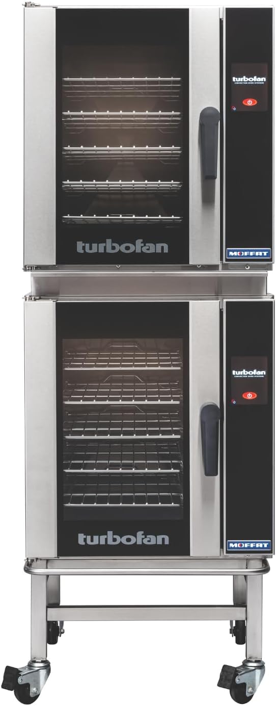 Moffat Turbofan E32 Full Size Countertop Electric Convection Oven w/Stand, Double Stack w/Casters, Touch Control, 208v/50/60/1ph