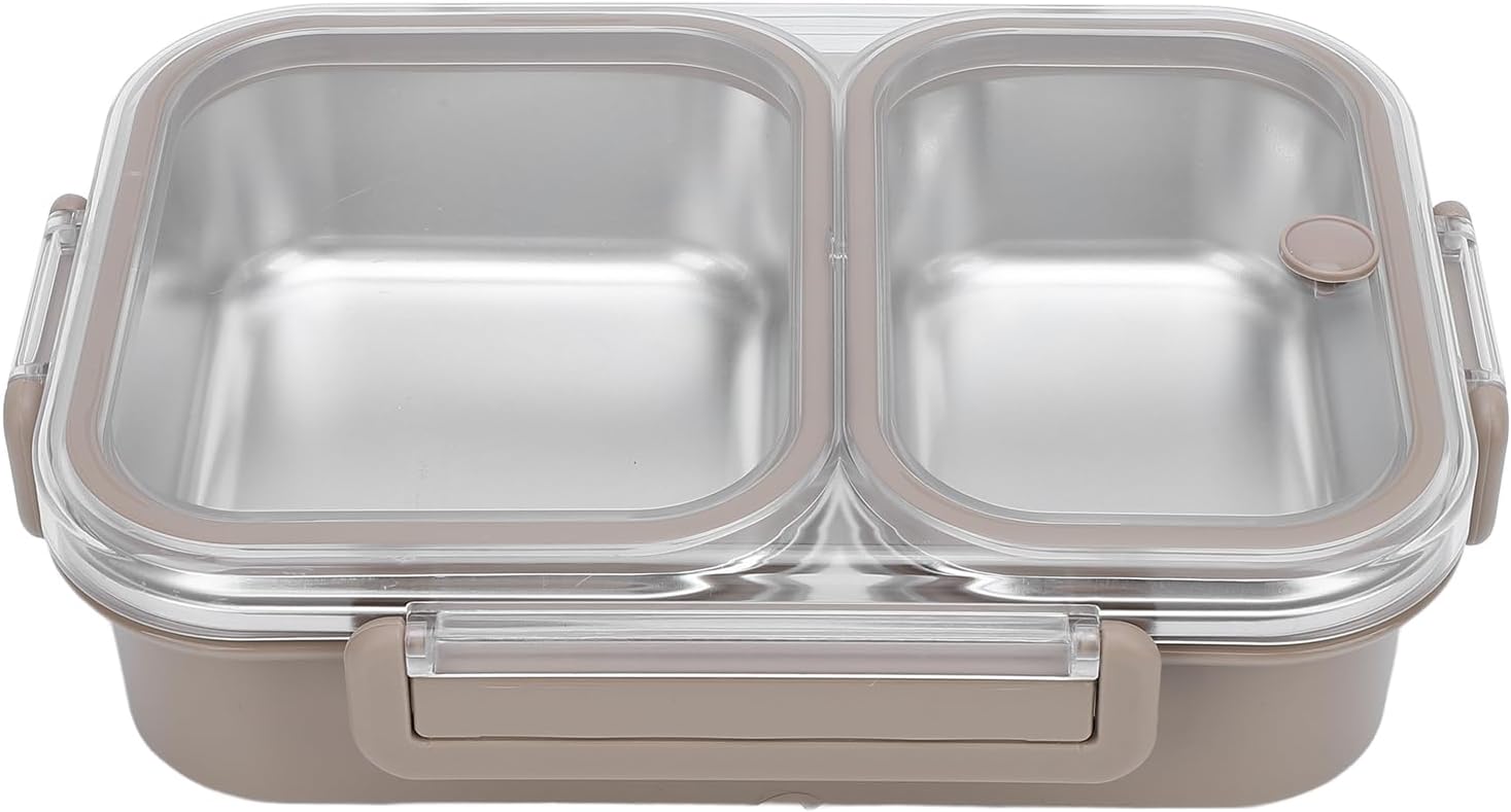 Lunch Box 1.2 L Food Container with 2 Compartments Stainless Steel for Hot Food Leak-Proof Portable Lunch Box for Men Women Work Food Walking