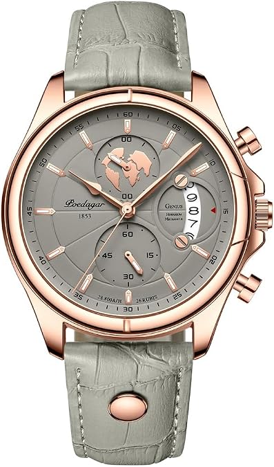 Poedagar Men Watch Business Fashion Chronograph Leather Quartz Watches Waterproof Luminous Luxury Casual Sport Men's Wristwatch