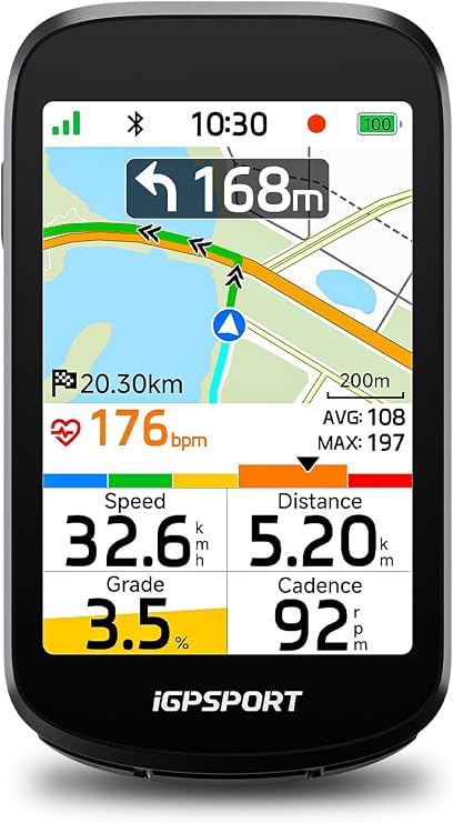 iGPSPORT BSC500 GPS Bike Computer, 3.3'' Touchscreen MAP & Voice Navigation Ebike Mode Climb Training Function