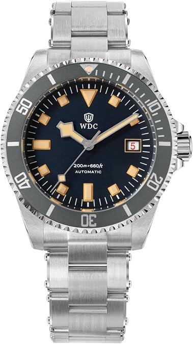watchdives WD5513M Vintage Sub Dive Men Watch, 9015 90S5 Automatic Mechanical Luxury Diving Watches, 40.7 mm Domed Sapphire Crystal Wrist Watch, 20 Bar Waterproof Diver Watch