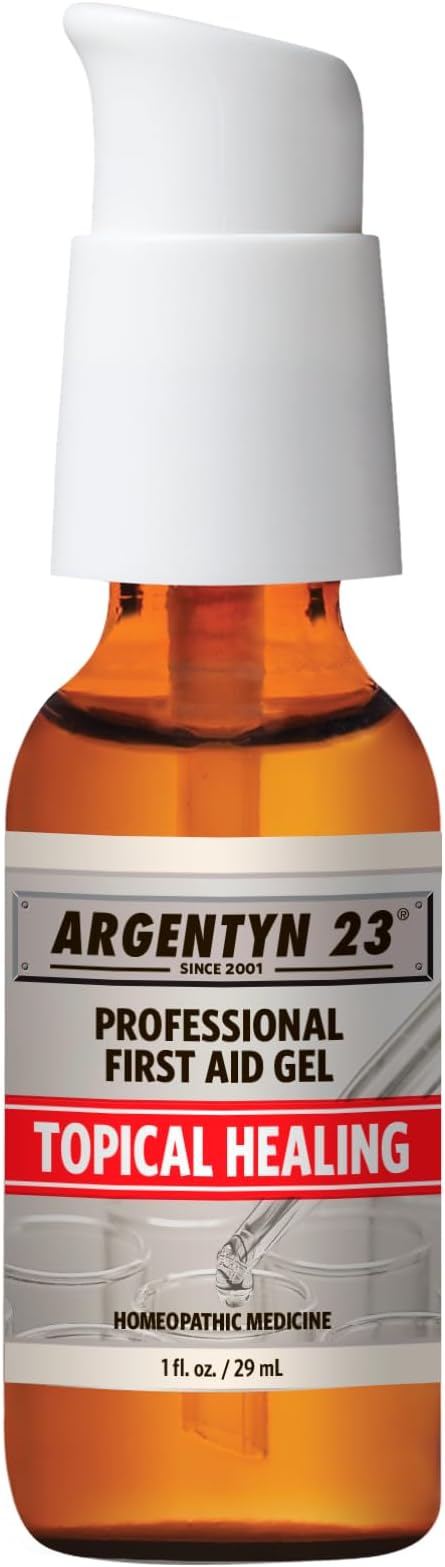 Argentyn 23 Professional Silver First Aid Gel - Argentum Metallicum Gel Wound Care Support, Topical Skin Care for Soothing Support with Convenient Pump - 1 fl oz (30 mL)