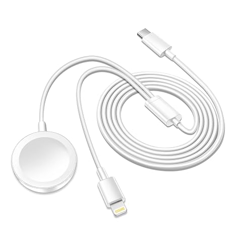 2023 Upgraded for Apple Watch Charger,2-in-1 USB C Charger for iWatch & iPhone,[Portable] Magnetic Fast Charging Cable Compatible with iWatch Series/Ultra/8/7/6/5/SE & iPhone14/13/12/iPad