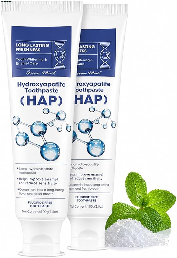 Nano Hydroxyapatite Toothpaste, 7.5%, Fluoride-Free, 2 Pack