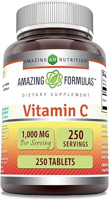Amazing Formulas Vitamin C 1000 Mg Supplement | Tablets | Non-GMO | Gluten-Free | Made in USA 1 Pack | 250 Count