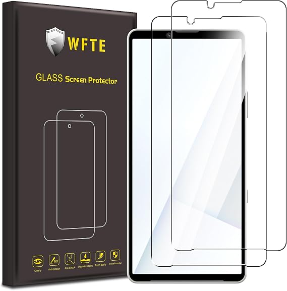 WFTE 2-Pack Screen Protector for Sony Xperia 10 VII,9H Hardness,Anti-Scratch,Anti-Fingerprint,Bubble-Free,HD Clear,Premium Protective Tempered Glass Film for Xperia 10 VII 5G,Case Friendly