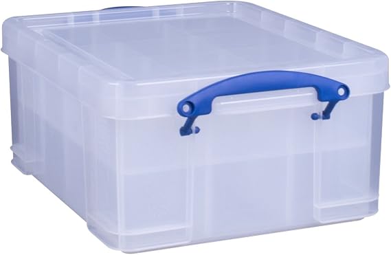 Really Useful Storage Box 21 Litre Storage Box with 2 Trays Clear