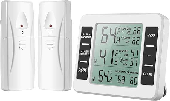 Brifit Fridge Thermometer Digital Freezer Thermometer