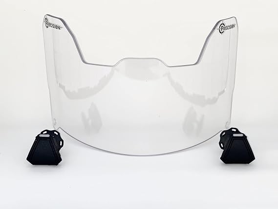 Precision Crystal Clear Football Helmet Visor // Eye-Shield // Fits Major Brands Kids, Youth & Adult Helmets // Eye Protection for Helmet and Facemask