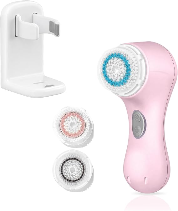 Microtree Electric Facial Cleansing Brush and Adhesive No Drill Wall Mount Holder