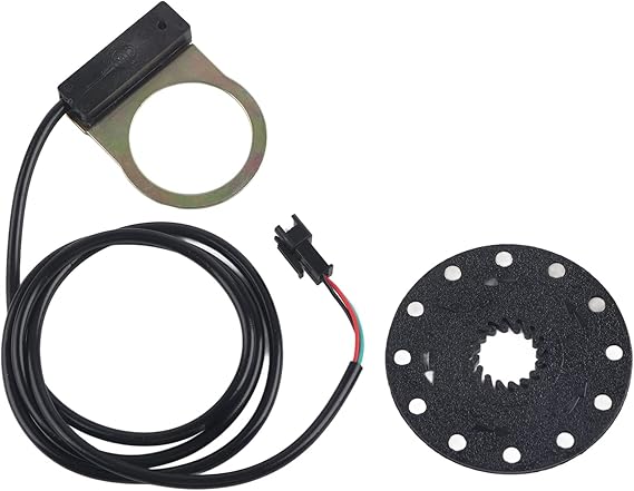 Electric Bike Speed Sensor, 12 Magnet Steel PAS System, 1:1 Power Assist, 65mm Disk with 1.1m Cable for e-Bike Conversion Kit