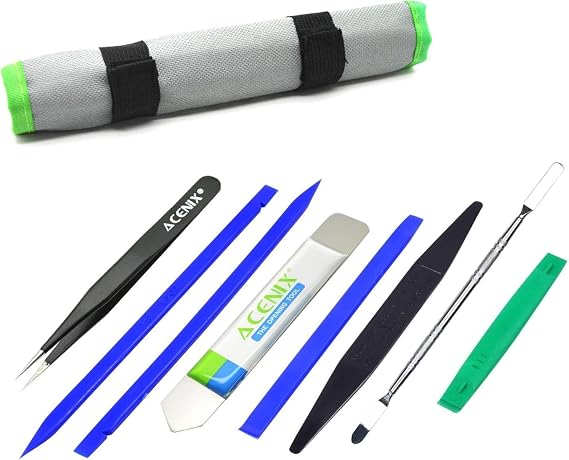 ACENIX 9 pcs Mobile Phone Repair Tool Kit Professional Opening Repair Pry Tool Kit Plastic Spudger Set Precision Tweezers Set Modelling