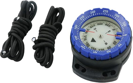 Kayak Compass - Waterproof Underwater Diving Compass with Rope | Luminous Compass with Side Window | Durable Diving Compass | TPU Construction Compass Marine Compass for Water Sports