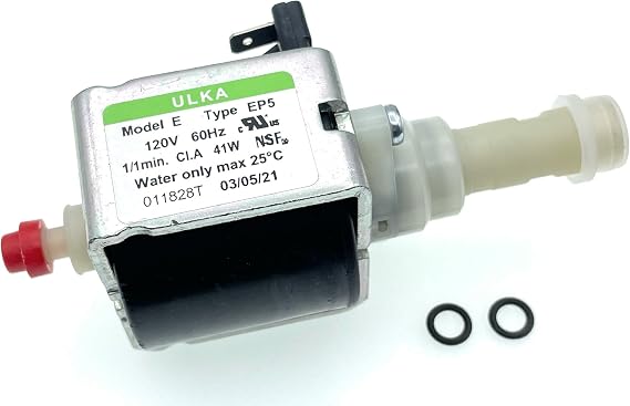 ULKA Model E Type EP5 Solenoid Vibratory Water Pump with with Two Seal OR 2025 1/1 min ON/OFF, 120V 60Hz 41W Wide Compatibility With Espresso Machines (EP5)