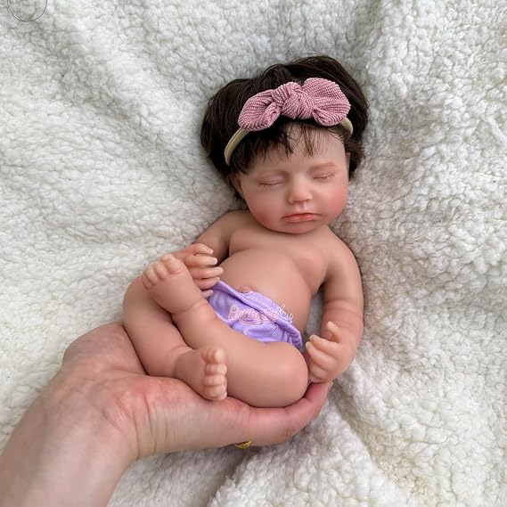Open Mouth 12'' Silicone Reborn Baby Dolls with Rooted Hair