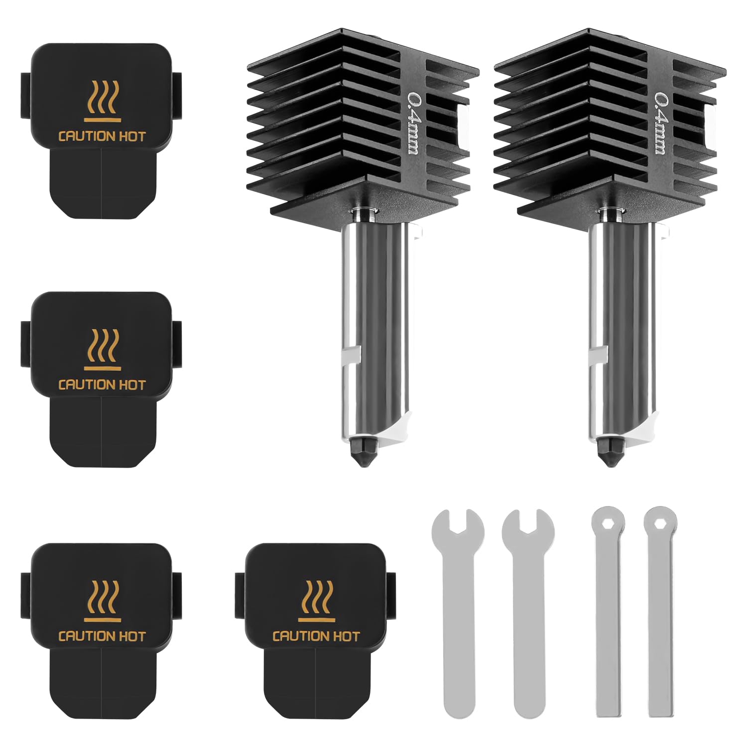 2PCS A1A1 Mini Hotend Nozzle 0.4mm Hardened Steel Replacement Parts with 4PCS Silicone Cover for Bambu Hotend A1 Series Only Including Bambu A1A1 Mini