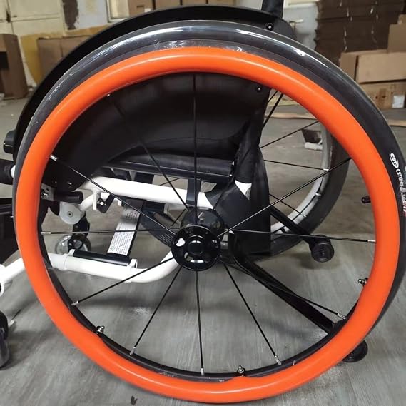 Push Rim Covers for Wheelchairs, Wheelchair Wheel Covers, Wheelchair Accessories, Silicone Cover for Wheelchair, Fashionable Wheelchair Push Rim Covers, 1Pair (Color : Orange, Size : 24in)