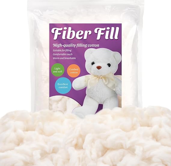 Kogyxe 2.12oz Combed Cotton Filling, High Resilience Cotton Stuffing, Stuffing for Stuffed Animals, Premium Pillow Stuffing for Small Stuffed Cushions Crochet DIY Crafts