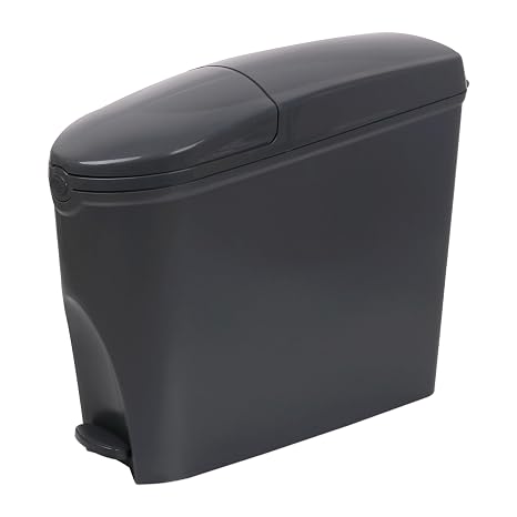 Sanitary Bin 20L, Slimline Washrooms Toilets Hygienic Disposal Pedal Container Bins for Female Ladies and Baby Hygiene Products - 20 litres Grey