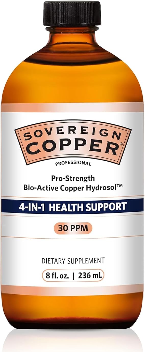 Sovereign Copper Pro-Strength Bio-Active Copper Hydrosol, 8 fl oz (237 mL)