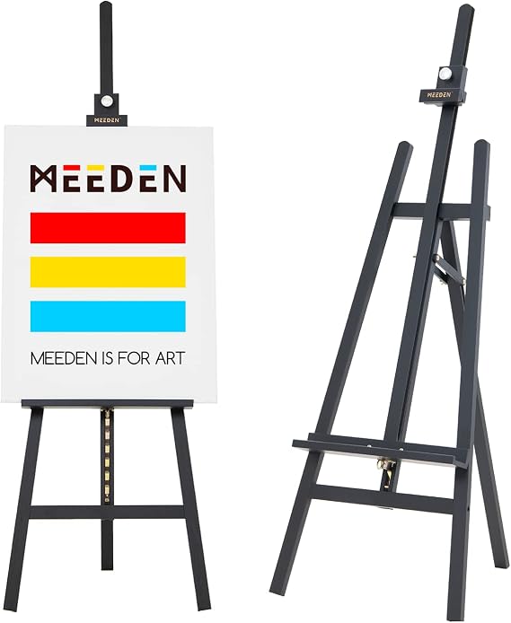 MEEDEN Heavy Duty Easel Black: Wood Art Easel for Painting and Display