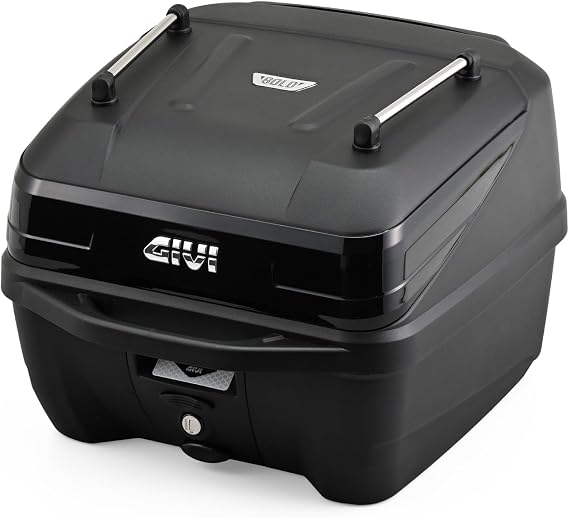GIVI Monolock 32L Motorcycle Rear Box, Options Included Inner Bottom Mat, Backrest, Net, Rail, B32NB-ADV Black Panel, 8.3 gal 32 L, 27412