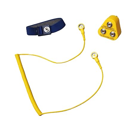 Anti Static Wrist Straps ESD Personal Grounding Kit – Includes UK Grounding Adaptor, Adjustable ESD Wrist Strap & 12ft Coiled Grounding Cable for Electronics Repair & PC Building
