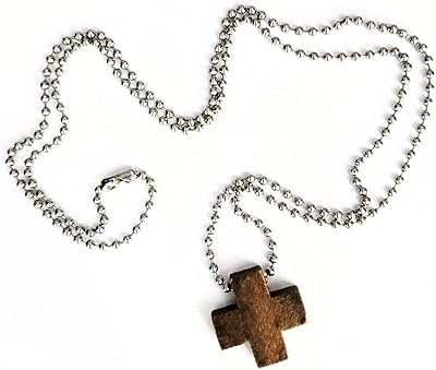 Chunky Wooden Christian Cross Necklace - Crux Quadrata Old World Christian Cross from Rugged Rosaries